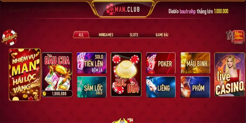 Những trò chơi hấp dẫn tại Live Casino Manclub